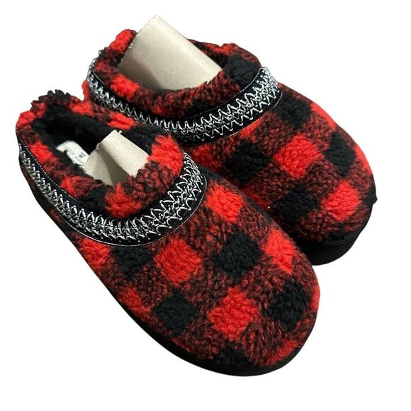 Simply Southern Platform Mule Clog Slipper Buffalo Plaid Size 9 Women’s Red - Picture 3 of 10